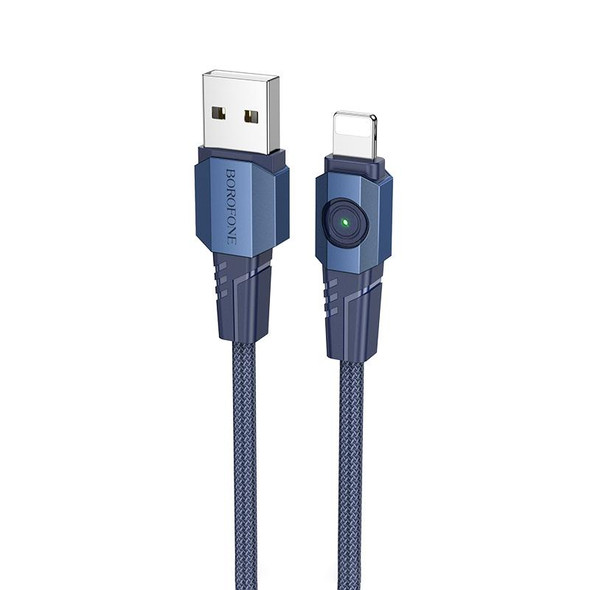 BOROFONE BU47 2.4A USB to 8 Pin Data Cable, Length: 1.2m(Blue)