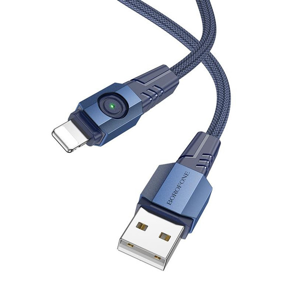 BOROFONE BU47 2.4A USB to 8 Pin Data Cable, Length: 1.2m(Blue)