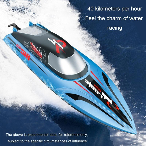 812 High-Speed RC Boat Large Horsepower Speedboat Long Endurance Waterproof Boys Water Toy Dual Batteries(Blue)