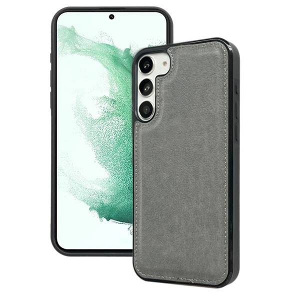 For Samsung Galaxy S22 5G Cowhide Texture Back Cover Phone Case(Grey)