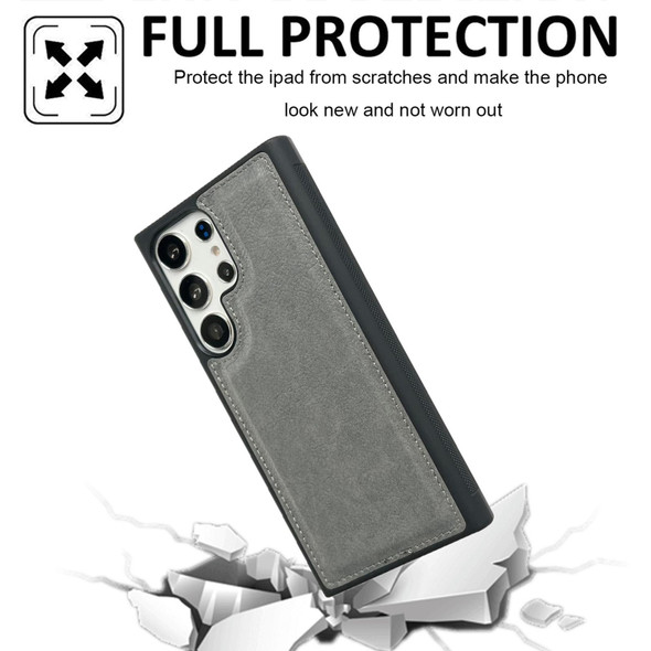 For Samsung Galaxy S20 FE Cowhide Texture Back Cover Phone Case(Grey)