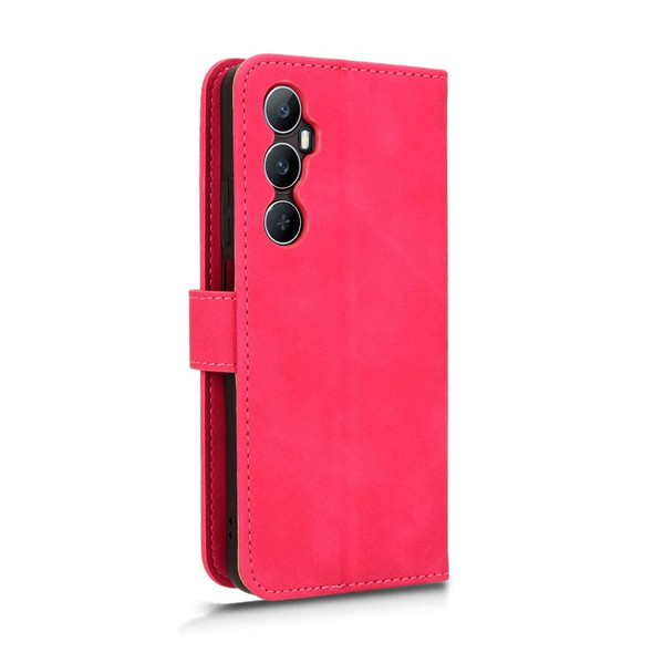 For Realme C65 4G Skin Feel Magnetic Flip Leather Phone Case(Rose Red)