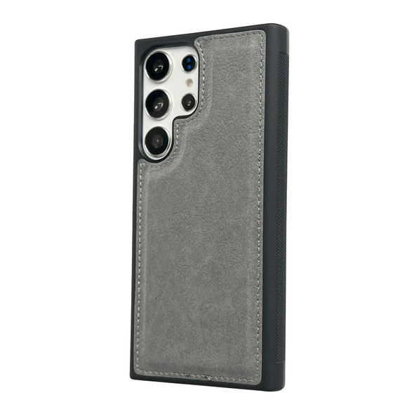 For Samsung Galaxy S21 FE 5G Cowhide Texture Back Cover Phone Case(Grey)