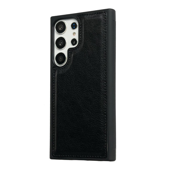 For Samsung Galaxy S21 5G Cowhide Texture Back Cover Phone Case(Black)