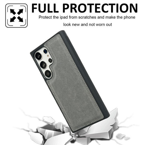 For Samsung Galaxy S21 5G Cowhide Texture Back Cover Phone Case(Grey)