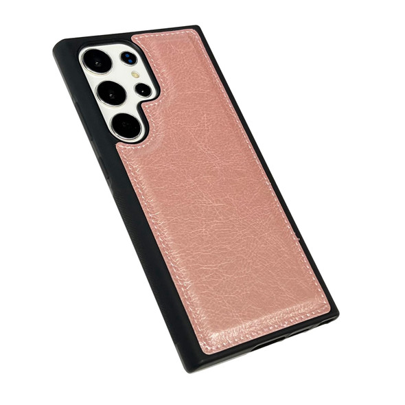 For Samsung Galaxy A14 4G/5G Cowhide Texture Back Cover Phone Case(Rose Gold)