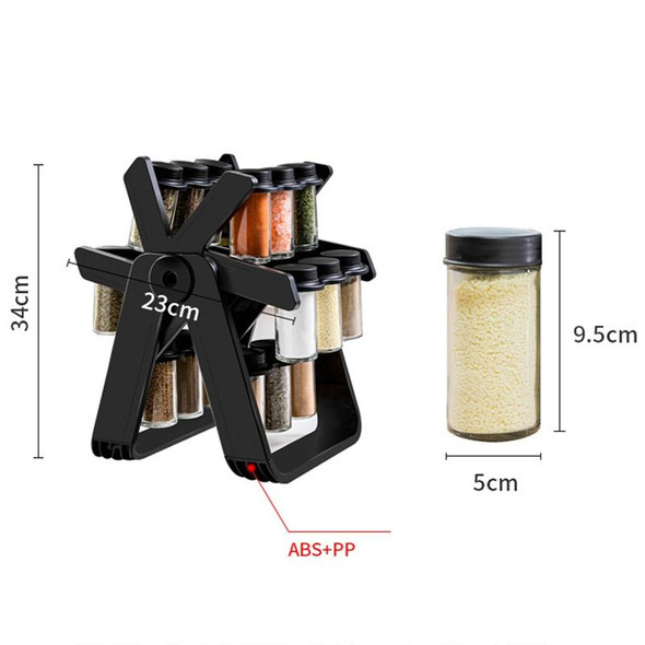 18-in-1 Rotating Ferris Wheel Kitchen Condiment Bottle Holder Set(Black)