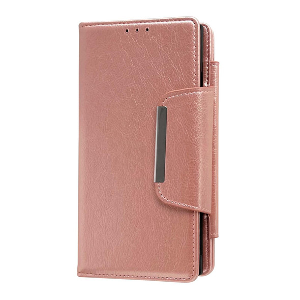 For Samsung Galaxy A35 5G Multifunctional 7-Card Wallet Leather Phone Case(Rose Gold)