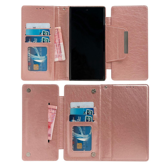 For Samsung Galaxy A54 5G Multifunctional 7-Card Wallet Leather Phone Case(Rose Gold)