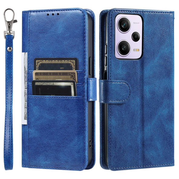 For Xiaomi Redmi Note 12 Pro 5G Simple 6-Card Wallet Leather Phone Case(Blue)