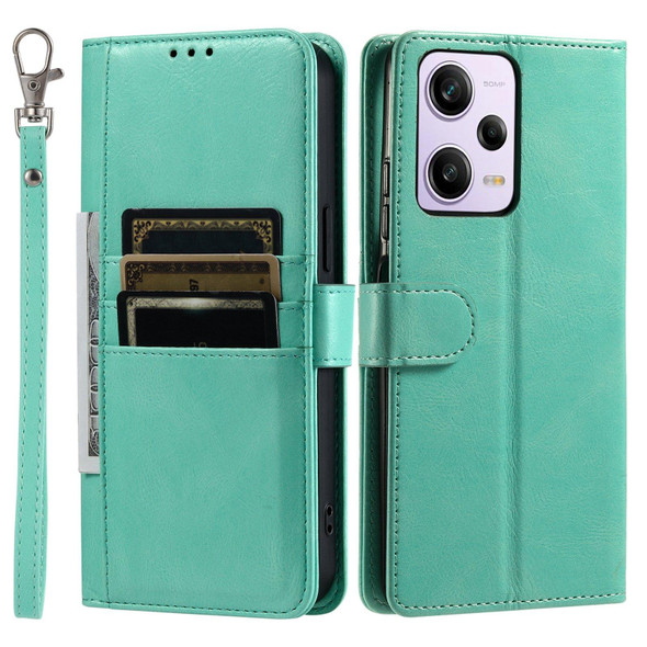 For Xiaomi Redmi Note 12 Pro 5G Simple 6-Card Wallet Leather Phone Case(Green)