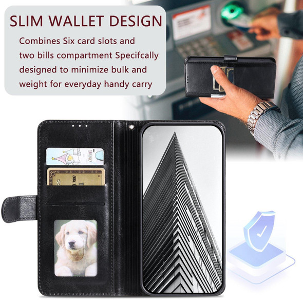 For Xiaomi Redmi Note 13 Pro 4G Simple 6-Card Wallet Leather Phone Case(Black)