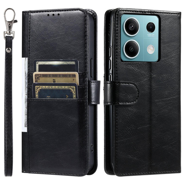 For Xiaomi Redmi Note 13 5G Simple 6-Card Wallet Leather Phone Case(Black)