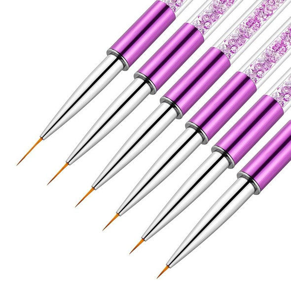 2 PCS Nail Art Drawing Pen Purple Drill Rod Color Painting Flower Stripe Nail Brush With Pen Cover, Specification: 9mm
