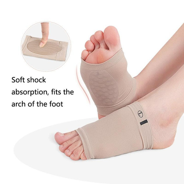 2 Pairs Elastic Bandage Bow Socks Flat Foot Sports Non-Slip SEBS Arch Orthotic Pad Breathable Hole Foot Heart Pad, Size: Free Size(Breathable Khaki)