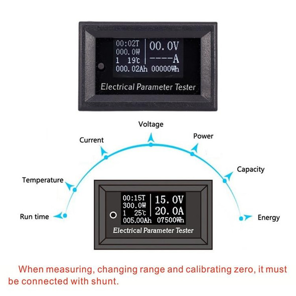 OLED 50A / 100A Universal Voltage Current Power Meter(Separate Meter)