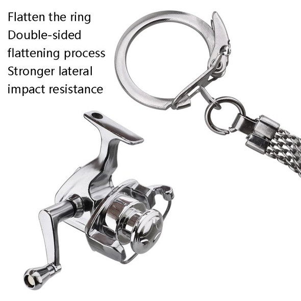 Metal Fishing Wheel Decoration Pendant Mini Wheel Fish Key Chain, Color:  C