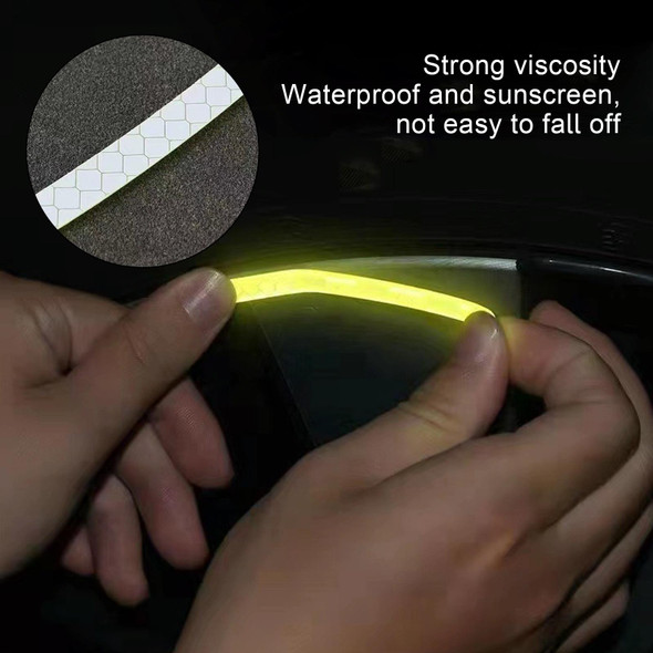 10 Sets Car Wheel Reflective Stickers 3D Personal Decoration Tire Warning Stickers(Fluorescence )