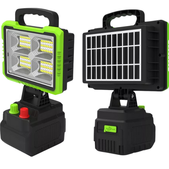 Portable Solar-Powered LED Flood Light with Handle