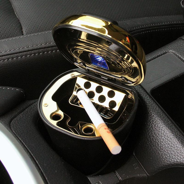 N09C Car Ashtray With Lamp And Cover Car Ashtray(Silver)