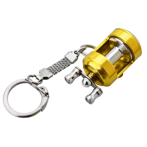 Metal Fishing Wheel Decoration Pendant Mini Wheel Fish Key Chain, Color: B