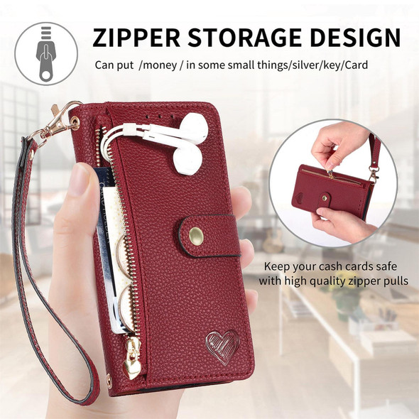 For Xiaomi 12 Lite Love Zipper Lanyard Leather Phone Case(Green)