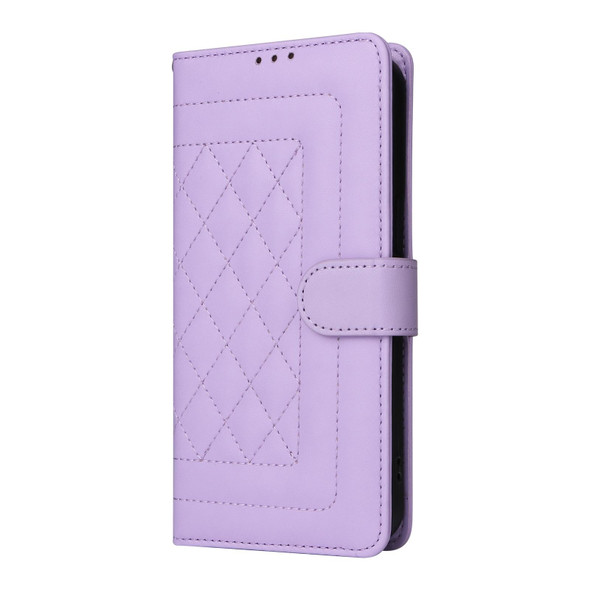 For Sony Xperia 1 V Diamond Lattice Leather Flip Phone Case(Light Purple)