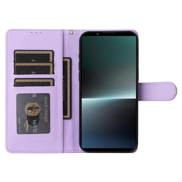For Sony Xperia 1 V Diamond Lattice Leather Flip Phone Case(Light Purple)