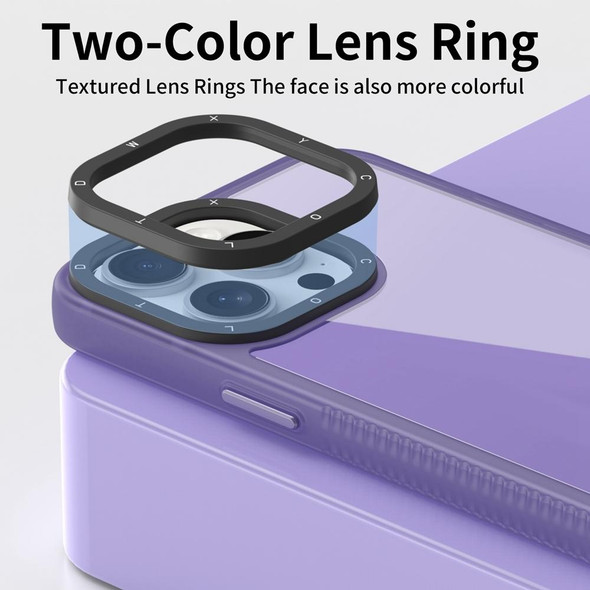 For Samsung Galaxy A15 Frame Two Color Lens Ring TPU Phone Case(Purple)