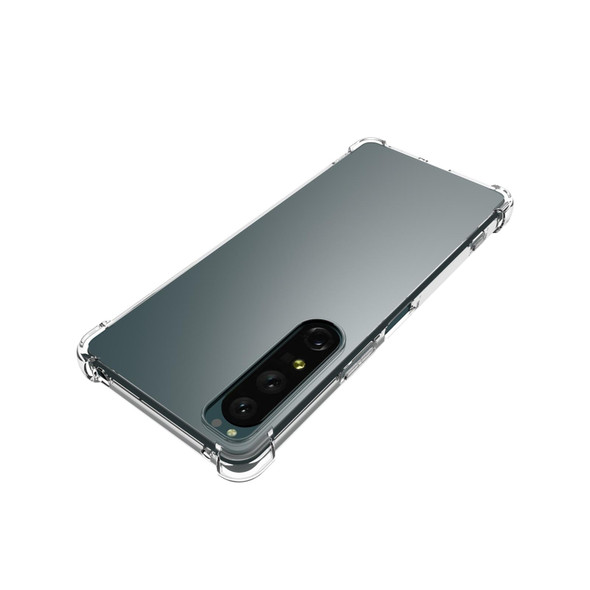 For Sony Xperia 1 IV Shockproof Non-slip Thickening TPU Phone Case(Transparent)