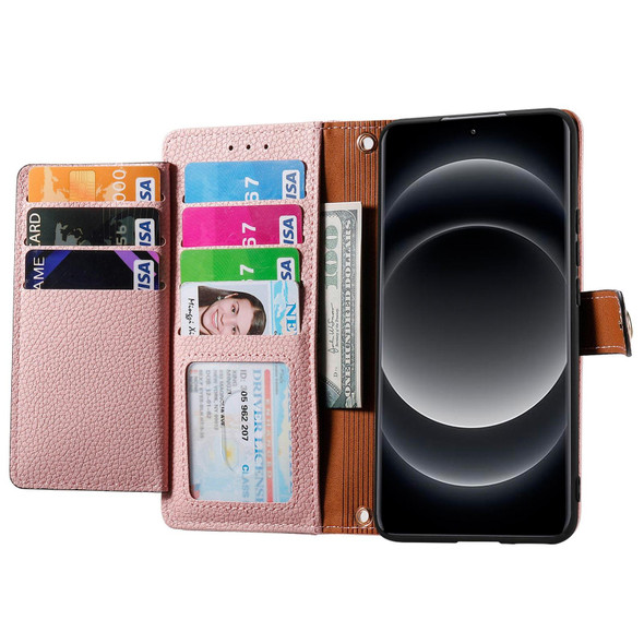 For Xiaomi 14 Ultra Love Zipper Lanyard Leather Phone Case(Pink)