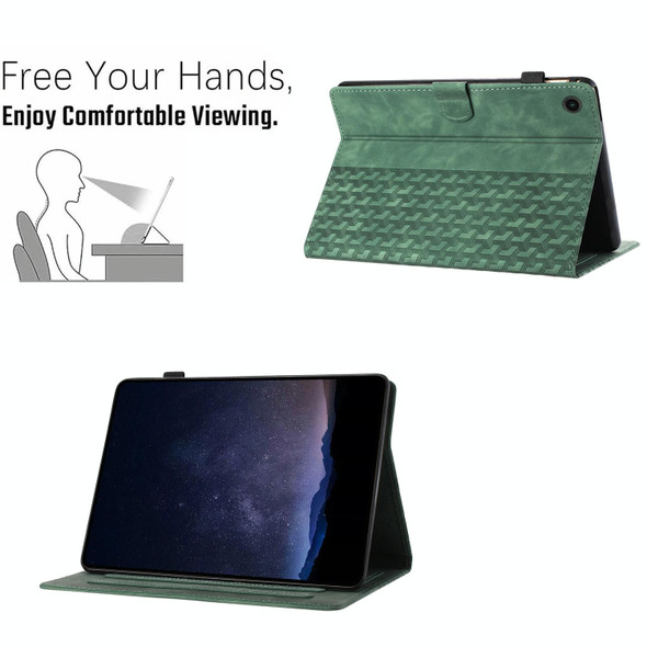 For Lenovo Tab M10 3rd Gen Building Blocks Embossed Leather Smart Tablet Case(Green)