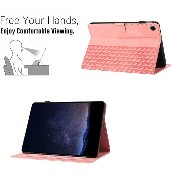 For Lenovo Tab M10 3rd Gen Building Blocks Embossed Leather Smart Tablet Case(Pink)