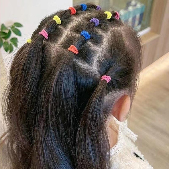 300pcs /Can Baby Elastic Hair Accessories And Hair Ties Children Non-Injury Hair Band, Style: Macaron Thread