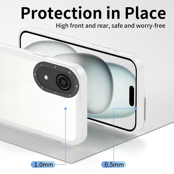For Samsung Galaxy A03 Core Frame Two Color Lens Ring TPU Phone Case(Transparent)