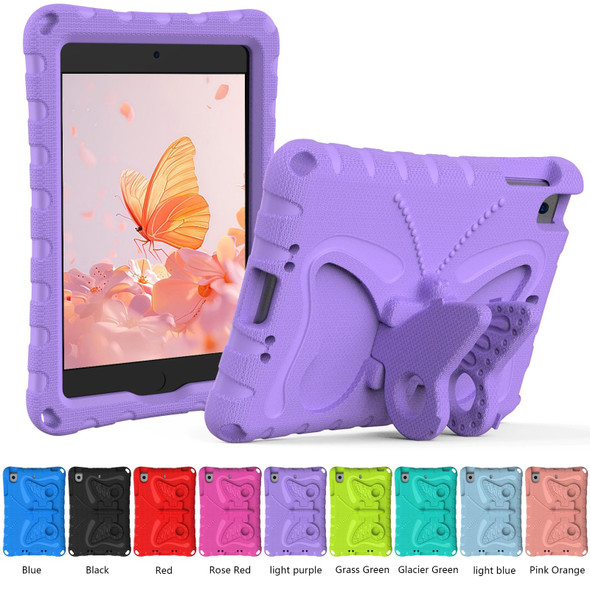 For iPad mini 1/2/3/4/5 Butterfly Bracket EVA Shockproof Tablet Case(Light Purple)