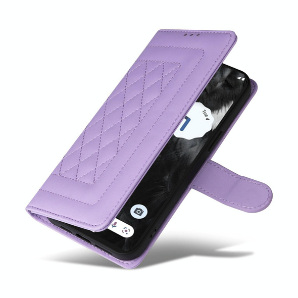 For Google Pixel 7 Pro Diamond Lattice Leather Flip Phone Case(Light Purple)