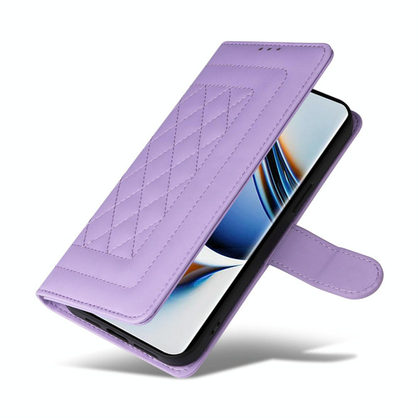 For Realme 11 Pro+ Diamond Lattice Leather Flip Phone Case(Light Purple)