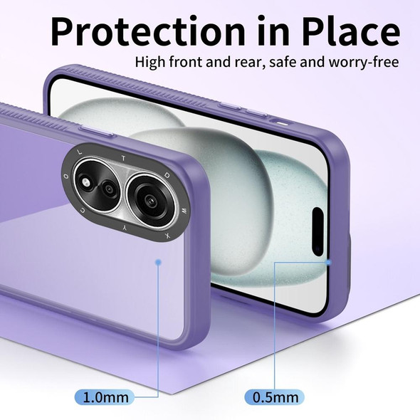 For OPPO A78 4G Frame Two Color Lens Ring TPU Phone Case(Purple)