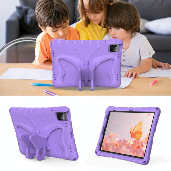 For iPad 10th Gen 10.9 2022 Butterfly Bracket EVA Shockproof Tablet Case(Light Purple)