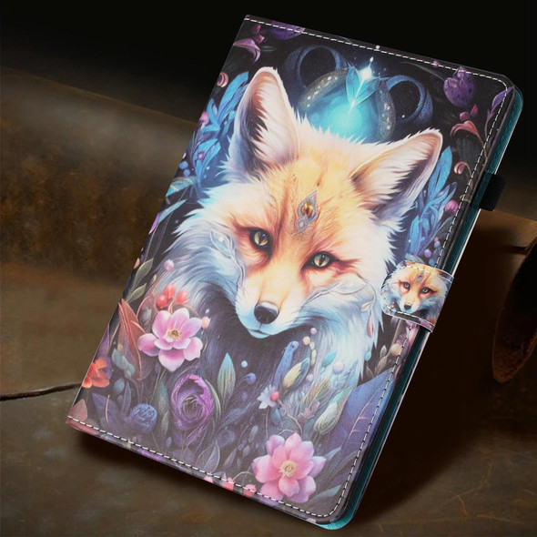 For Samsung Galaxy Tab A7 10.4 T500 Painted Litchi Leather Sewing Smart Tablet Case(Fox)