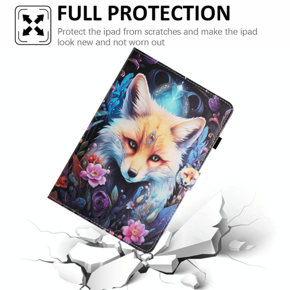 For Samsung Galaxy Tab A8 X200 Painted Litchi Leather Sewing Smart Tablet Case(Fox)