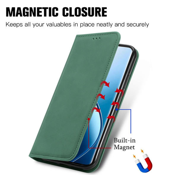 For  Realme 12 Pro Retro Skin Feel Magnetic Flip Leather Phone Case(Red)