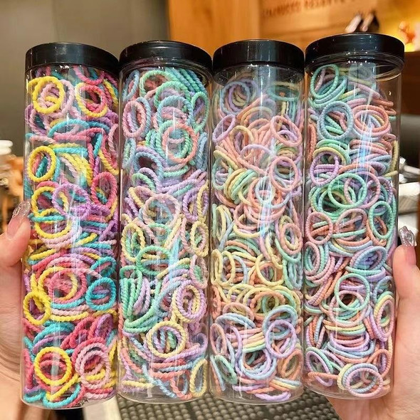 300pcs /Can Baby Elastic Hair Accessories And Hair Ties Children Non-Injury Hair Band, Style: Light Thread