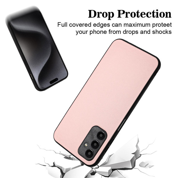 For Samsung Galaxy A24 4G R20 Leather Pattern Phone Single Case(Pink)