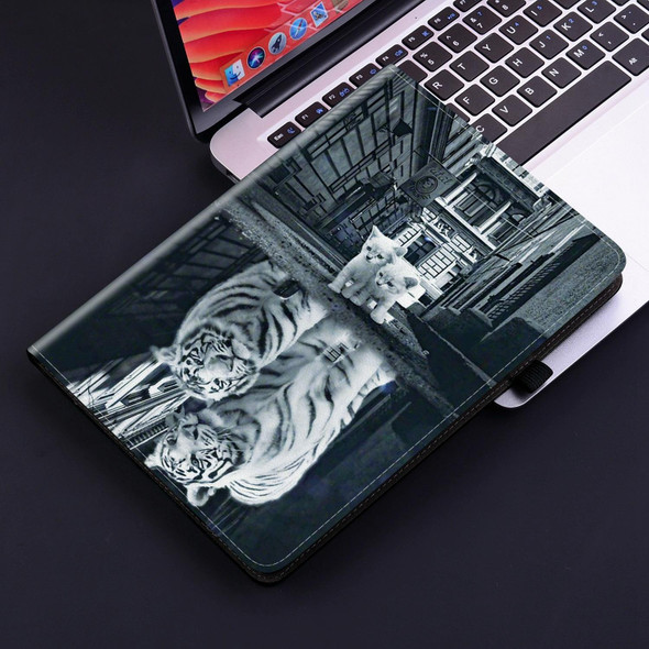 For Lenovo Tab M10 HD Gen2 Crystal Texture Painted Leather Tablet Case(Cat Reflection Tiger)