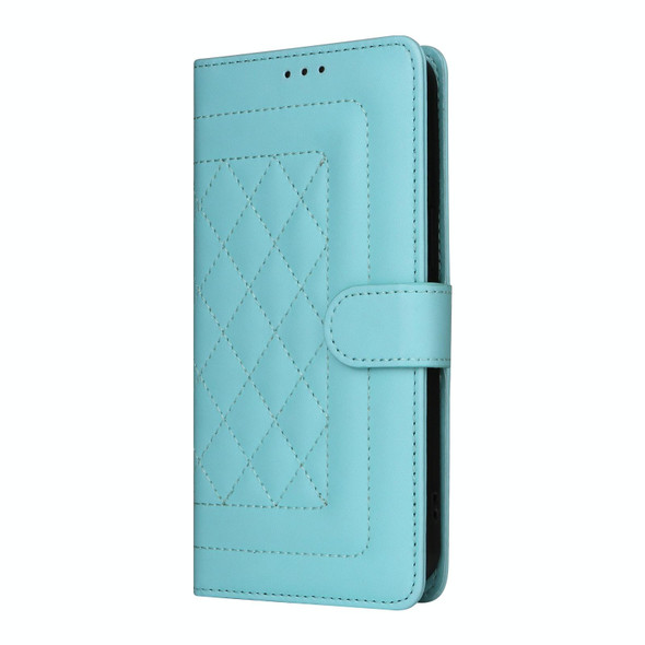 For Samsung Galaxy S22+ 5G Diamond Lattice Leather Flip Phone Case(Mint Green)