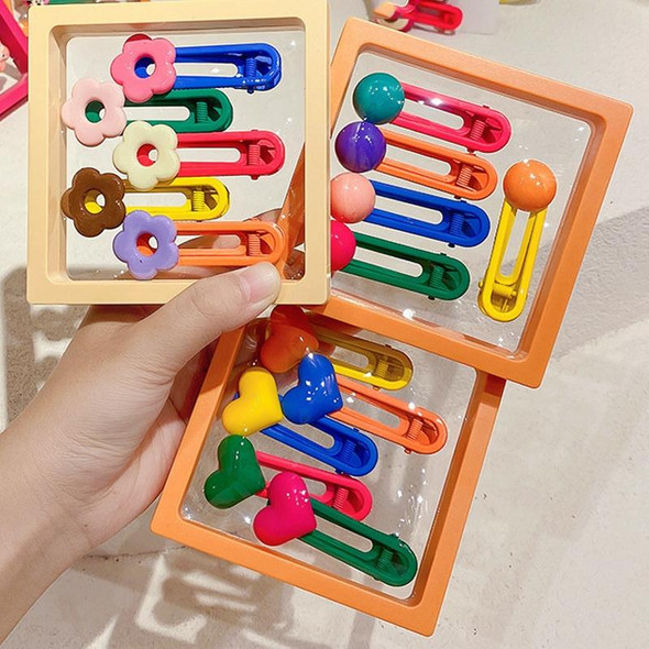 5pcs /Box Cute Children Hair Clips Cartoon Colorful Barrettes Set, Style: Model 2