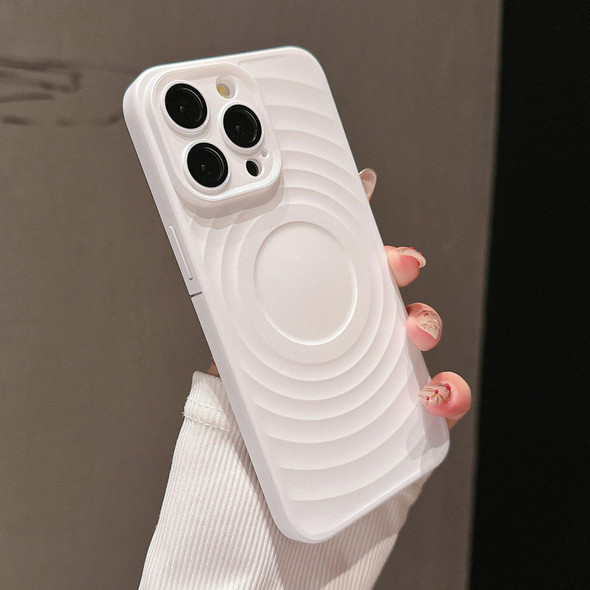 For iPhone 13 Pro Max Wave Texture PC Shockproof Phone Case(White)