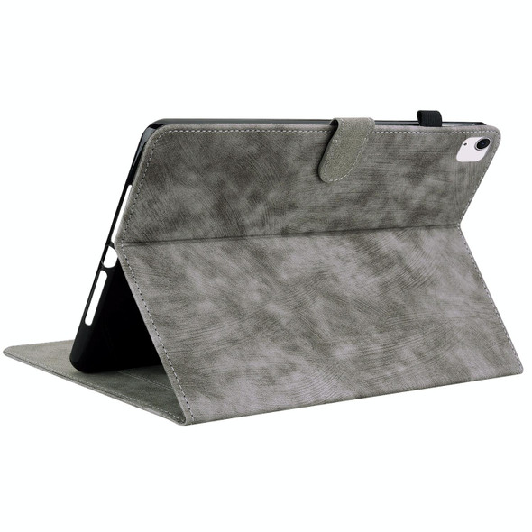 For iPad Air 13 2024 Embossed Tiger Pattern Leather Tablet Case(Grey)